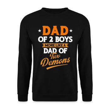 Démons Père Papa Deux Garçons - Sweat-shirt Unisexe - noir - Devant - Alina (178cm) & Michal (187cm)
