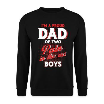 Fier Papa Père Papa Deux Garçons - Sweat-shirt Unisexe - noir - Devant - Alina (178cm) & Michal (187cm)