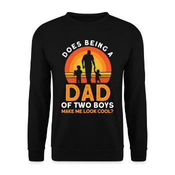Cool Père Papa Deux Garçons - Sweat-shirt Unisexe - noir - Devant - Alina (178cm) & Michal (187cm)