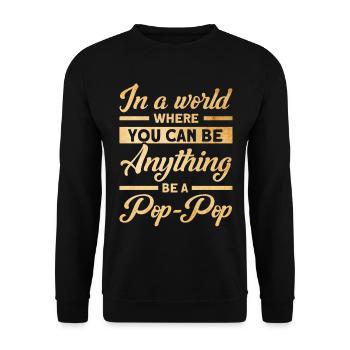 Pop-Pop Grandpa Grandfather Grandfather - Unisex Sweatshirt - black - Front - Alina (178cm) & Michal (187cm)