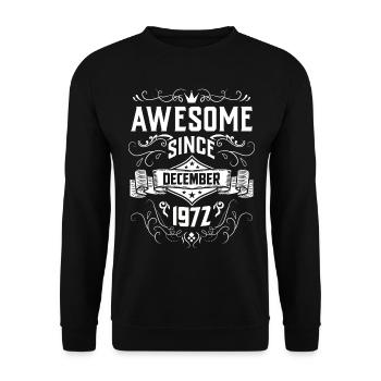 Anniversaire 1972 Fête Vieux Décembre Année de construction - Sweat-shirt Unisexe - noir - Devant - Alina (178cm) & Michal (187cm)