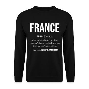 Frankreich Flagge France Paris Marseille French - Unisex Pullover - Schwarz - Vorne - Alina (178cm) & Michal (187cm)