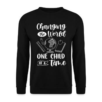 Teacher Tshirt 2nd grade Teacher Training Teacher School - Unisex Sweatshirt - black - Front - Alina (178cm) & Michal (187cm)