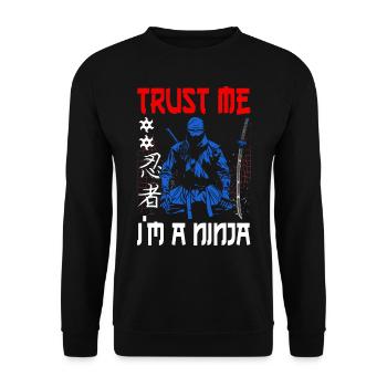 Ninja Gift Karate Ninjutsu Judo Samurai Japan - Unisex Sweatshirt - black - Front - Alina (178cm) & Michal (187cm)