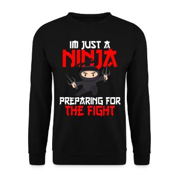 Ninja Ninjutsu Judo Katana Kids Shuriken Warrior - Unisex Sweatshirt - black - Front - Alina (178cm) & Michal (187cm)