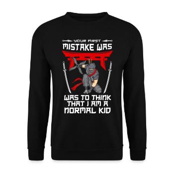 Ninja Tshirt Kids Men Ninjutsu - Unisex Sweatshirt - black - Front - Alina (178cm) & Michal (187cm)