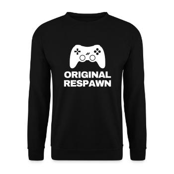 Original Respawn Gaming Spruch für Mutter Vater - Unisex Pullover - Schwarz - Vorne - Alina (178cm) & Michal (187cm)