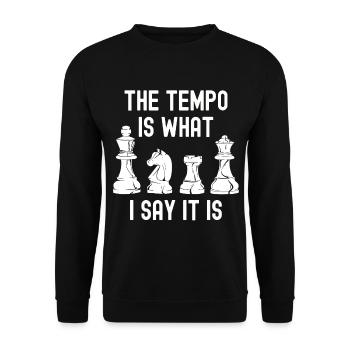 Chess Gift Board Game Chess Game Chess Board - Unisex Sweatshirt - black - Front - Alina (178cm) & Michal (187cm)