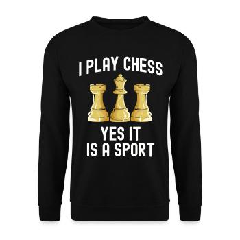 Échecs Échecs Échecs Checkmate Pièces d’échecs Roi - Sweat-shirt Unisexe - noir - Devant - Alina (178cm) & Michal (187cm)