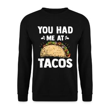 Taco Tshirt Tuesday Mexiko Cinco De Mayo - Unisex Pullover - Schwarz - Vorne - Alina (178cm) & Michal (187cm)