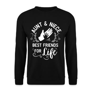 Aunt Godmother Pregnant Baby Sister Niece - Unisex Sweatshirt - black - Front - Alina (178cm) & Michal (187cm)