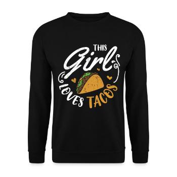 Taco Mexico Food Fast Food Nachos Fiesta Salsa - Unisex Sweatshirt - black - Front - Alina (178cm) & Michal (187cm)