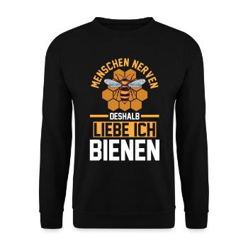 Imker Honig Bienen - Unisex Pullover - Schwarz - Vorne - Alina (178cm) & Michal (187cm)