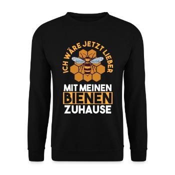 Imker Honig Bienen - Unisex Pullover - Schwarz - Vorne - Alina (178cm) & Michal (187cm)