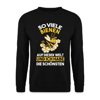 Imker Honig Bienen - Unisex Pullover - Schwarz - Vorne - Alina (178cm) & Michal (187cm)
