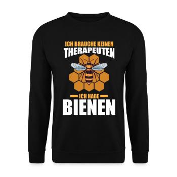 Imker Honig Bienen - Unisex Pullover - Schwarz - Vorne - Alina (178cm) & Michal (187cm)