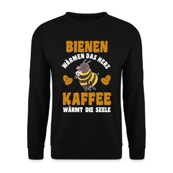 Kaffee Imker Imkerei Biene Bienen - Unisex Pullover - Schwarz - Vorne - Alina (178cm) & Michal (187cm)
