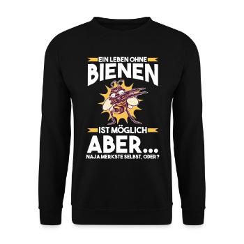 Imker Imkerei Biene Bienen - Unisex Pullover - Schwarz - Vorne - Alina (178cm) & Michal (187cm)