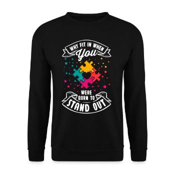 Autismus Geschenk Autist Asperger ADHS Autism - Unisex Pullover - Schwarz - Vorne - Alina (178cm) & Michal (187cm)