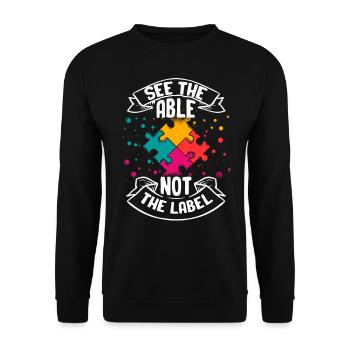 Autisme Cadeau Autiste Asperger TDAH Autisme - Sweat-shirt Unisexe - noir - Devant - Alina (178cm) & Michal (187cm)