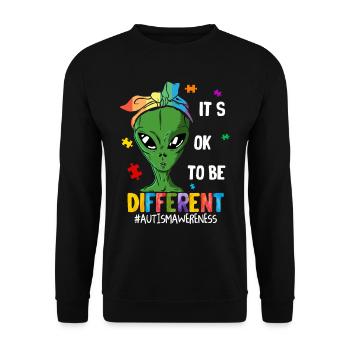 Tshirt autistique Autimus Cadeau Asperger Enfants - Sweat-shirt Unisexe - noir - Devant - Alina (178cm) & Michal (187cm)