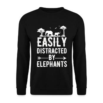 Elephant Elephant Elephant Proboscis Zoo Circus - Unisex Sweatshirt - black - Front - Alina (178cm) & Michal (187cm)