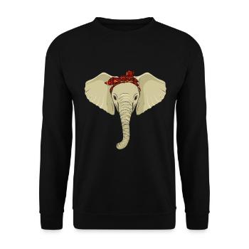 Elephant Gift For Proboscis Africa Wilderness Zoo - Unisex Sweatshirt - black - Front - Alina (178cm) & Michal (187cm)