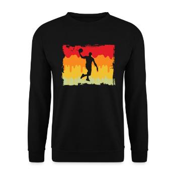 Basketball Retro - Unisex Pullover - Schwarz - Vorne - Alina (178cm) & Michal (187cm)