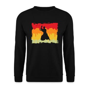 Aïkido Rétro - Sweat-shirt Unisexe - noir - Devant - Alina (178cm) & Michal (187cm)