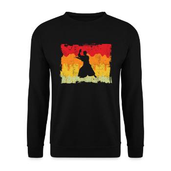 Aïkido Rétro - Sweat-shirt Unisexe - noir - Devant - Alina (178cm) & Michal (187cm)