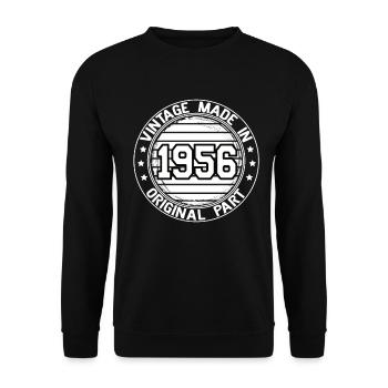 Vintage Made In 1956 Original Part Geburtstag 1956 - Unisex Pullover - Schwarz - Vorne - Alina (178cm) & Michal (187cm)