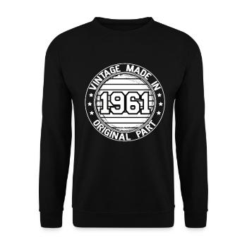 Vintage Made In 1961 Pièce originale Anniversaire 1961 - Sweat-shirt Unisexe - noir - Devant - Alina (178cm) & Michal (187cm)