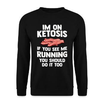 Keto Gift for Diet Calories Bacon Ketogenic Eggs - Unisex Sweatshirt - black - Front - Alina (178cm) & Michal (187cm)