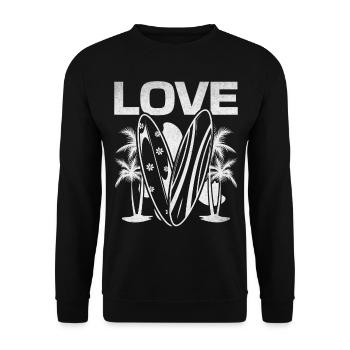 Surf Surf Surf Surfer Surf Eau Surf - Sweat-shirt Unisexe - noir - Devant - Alina (178cm) & Michal (187cm)