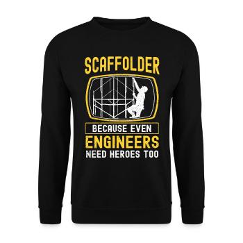 Scaffolding builder Tshirt - Unisex Sweatshirt - black - Front - Alina (178cm) & Michal (187cm)