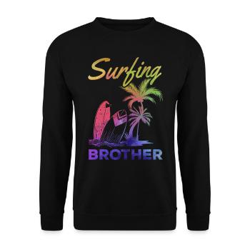 Surfbrett Surfen Bruder Wave Surfer Bruder Surfen - Unisex Pullover - Schwarz - Vorne - Alina (178cm) & Michal (187cm)