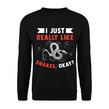Snake Gift Animal Reptile Cobra Python Boa - Unisex Sweatshirt - black - Front - Alina (178cm) & Michal (187cm)