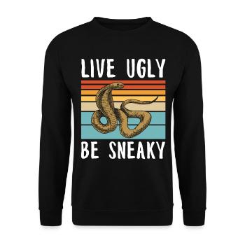 Schlange Giftig Kobra Reptilien Terrarium Snake - Unisex Pullover - Schwarz - Vorne - Alina (178cm) & Michal (187cm)