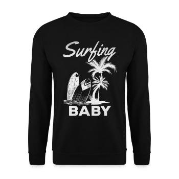 Famille Surfboard Surf Wave Surfer I Baby - Sweat-shirt Unisexe - noir - Devant - Alina (178cm) & Michal (187cm)