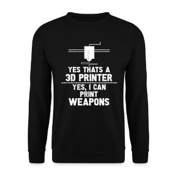 3d Printer Gift for Nerd Hobby Printing Machine - Unisex Sweatshirt - black - Front - Alina (178cm) & Michal (187cm)