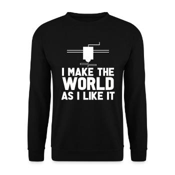 3D Printer Tshirt Men Women Kids - Unisex Sweatshirt - black - Front - Alina (178cm) & Michal (187cm)