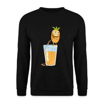 Ananas Tropical Hawaii Cadeau Enfants Hommes Fruit - Sweat-shirt Unisexe - noir - Devant - Alina (178cm) & Michal (187cm)