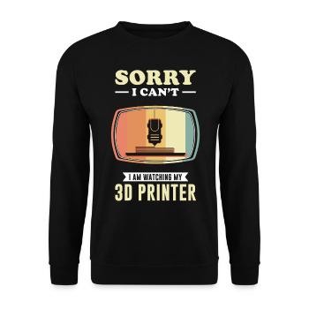3d Printer Gift for Nerd Hobby Printing Machine - Unisex Sweatshirt - black - Front - Alina (178cm) & Michal (187cm)