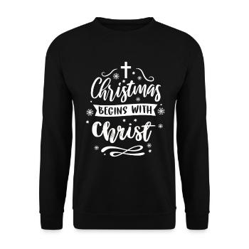 Christianity God Jesus Gift Church Religion - Unisex Sweatshirt - black - Front - Alina (178cm) & Michal (187cm)