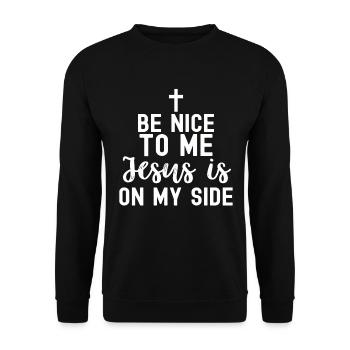Christianity God Jesus Gift Church Religion - Unisex Sweatshirt - black - Front - Alina (178cm) & Michal (187cm)