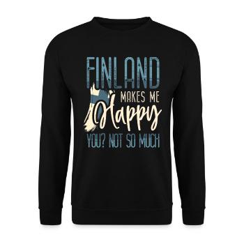 Finnland Geschenk Urlaub Lappland Heimat Finne - Unisex Pullover - Schwarz - Vorne - Alina (178cm) & Michal (187cm)