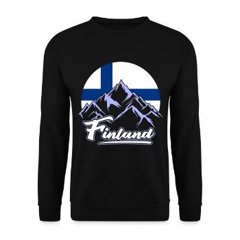 Finnland Tshirt Finland Skandinavien - Unisex Pullover - Schwarz - Vorne - Alina (178cm) & Michal (187cm)