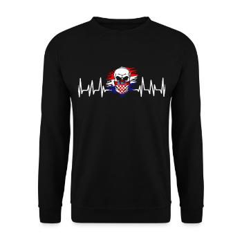 Kroatien Geschenk Herkunft Zagreb Hrvatska Heimat - Unisex Pullover - Schwarz - Vorne - Alina (178cm) & Michal (187cm)