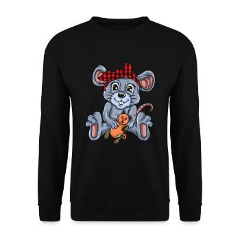 Souris Cadeau Souris Enfants Hommes Souris Conseils - Sweat-shirt Unisexe - noir - Devant - Alina (178cm) & Michal (187cm)