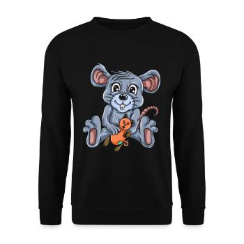Souris Souris Cadeau Rat Rongeur Souris Souris Lousemaus - Sweat-shirt Unisexe - noir - Devant - Alina (178cm) & Michal (187cm)